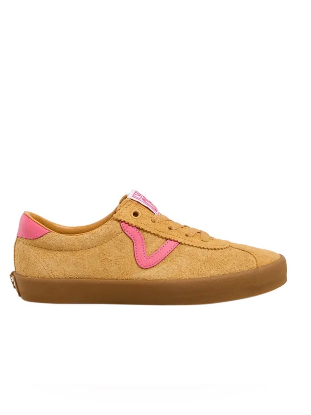 Vans Sport Low Tan Suede Pink Gum Sole Sneakers Women’s Retro Skate Shoes W 6.5